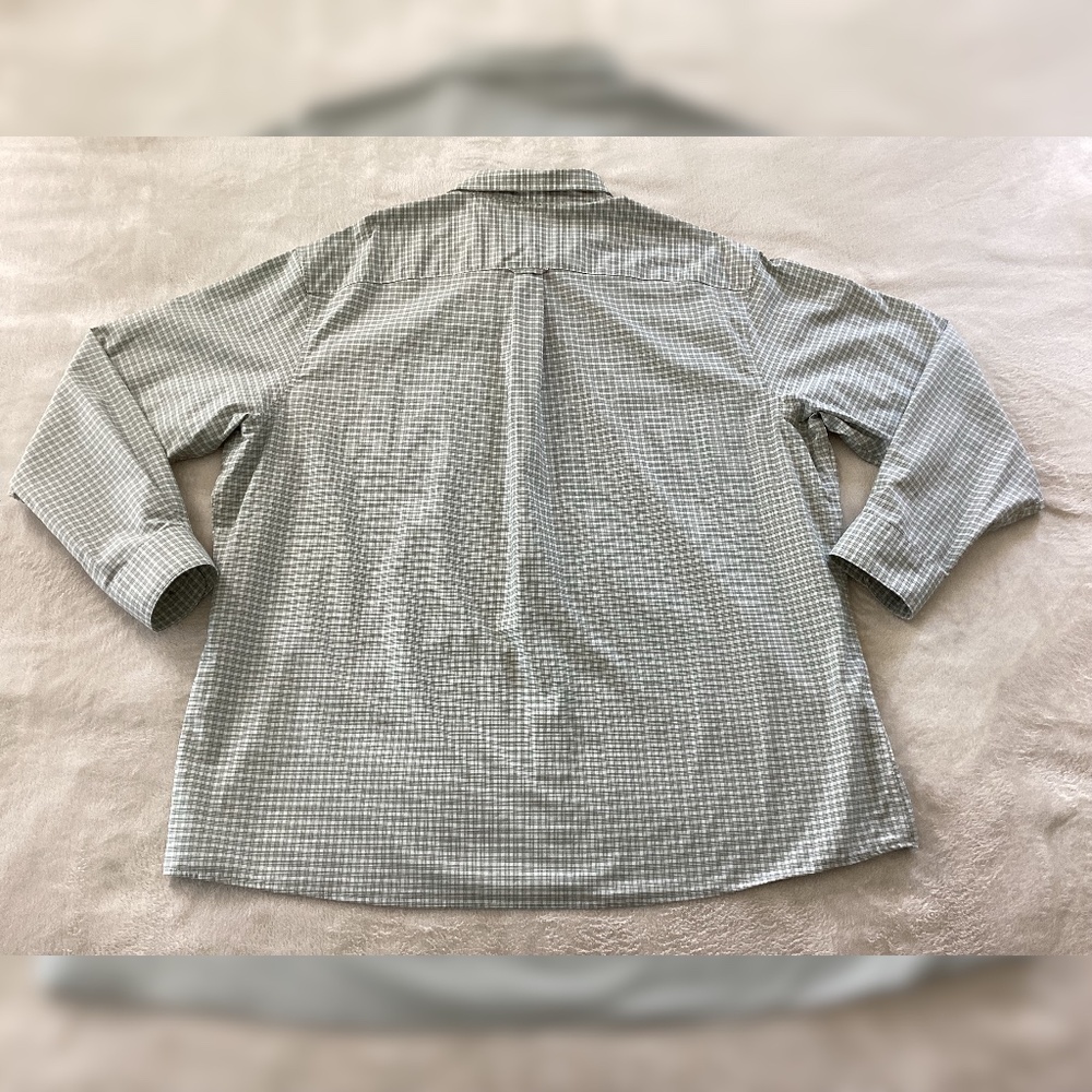RedHead Wrinkle-Free Easy-Care Button-Down Long-Sleeve Shirt 3XL | Green + White - Picture 9 of 10